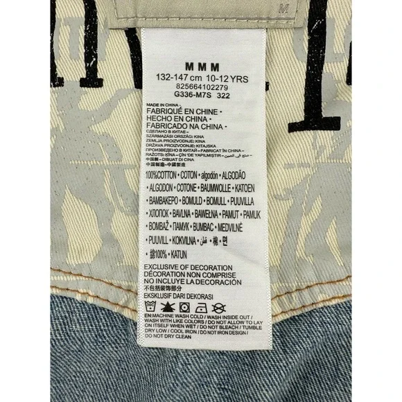 VTG Levi's Silver Tab Trucker Jean‎ Jacket Youth 10-12 yrs Denim Sherpa Collar - Picture 15 of 16